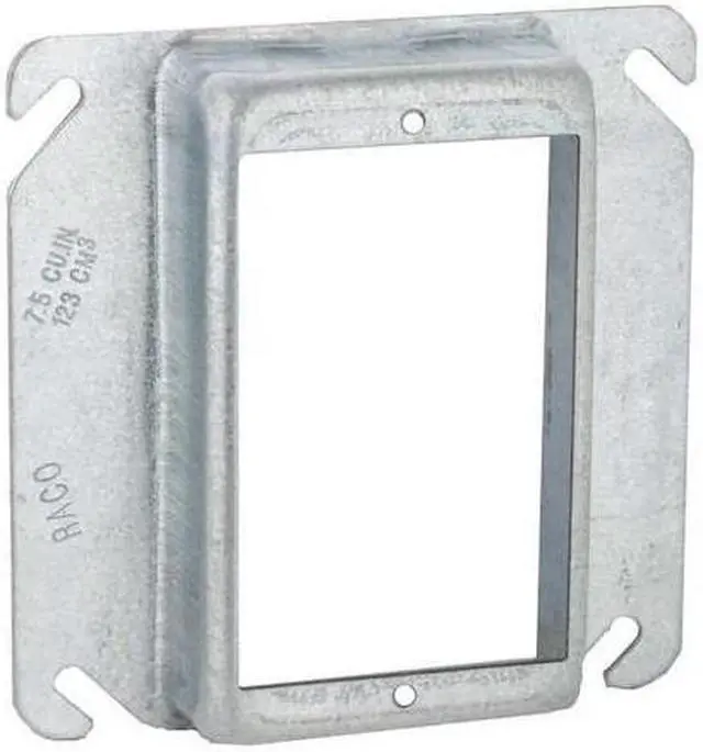 Alt view image 3 of 8 - RACO 774 Mud Ring, 1 Gang, Galvanized Zinc, Square Box Type