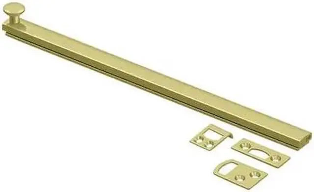 Alt view image 2 of 2 - 10 in. Heavy Duty Surface Bolt w Concealed Screw (Polished Brass)