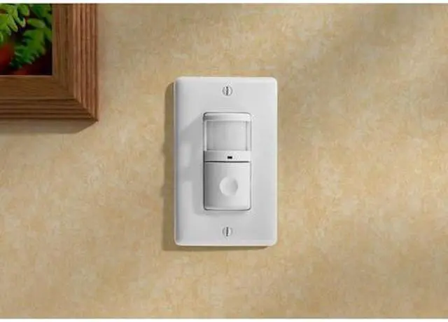 Alt view image 2 of 5 - HUBBELL WIRING DEVICE-KELLEMS WS1000NW Occupancy Sensor,PIR,1200 sq ft,White