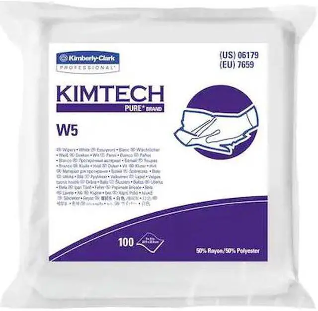 Alt view image 3 of 3 - KIMTECH 06179 W5 Dry Wipe DbleBag 9x9 WHT 5 Bags of 100 Wipe