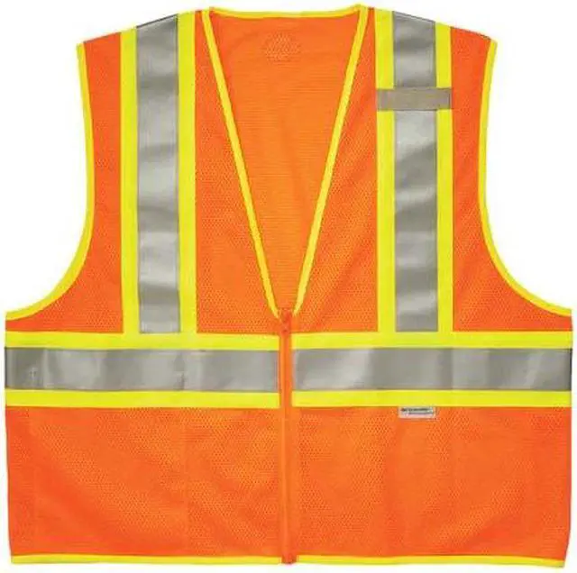 Alt view image 2 of 5 - Ergodyne GloWear 8230Z Class 2 Hi-Visibility Two-Tone Vest Orange 2XL/3XL 21317