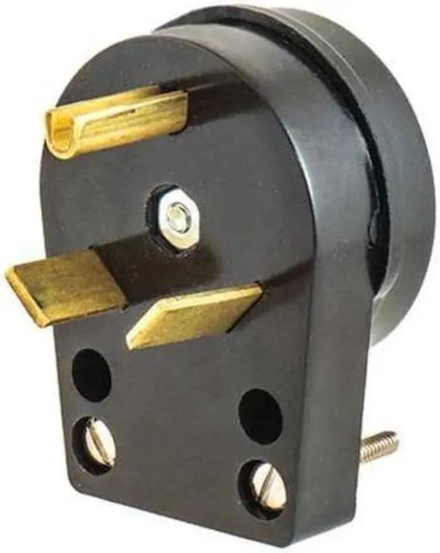 Alt view image 2 of 4 - HUBBELL WIRING DEVICE-KELLEMS HBLTT30P 3 Wire Angle Straight Blade Plug 125VAC