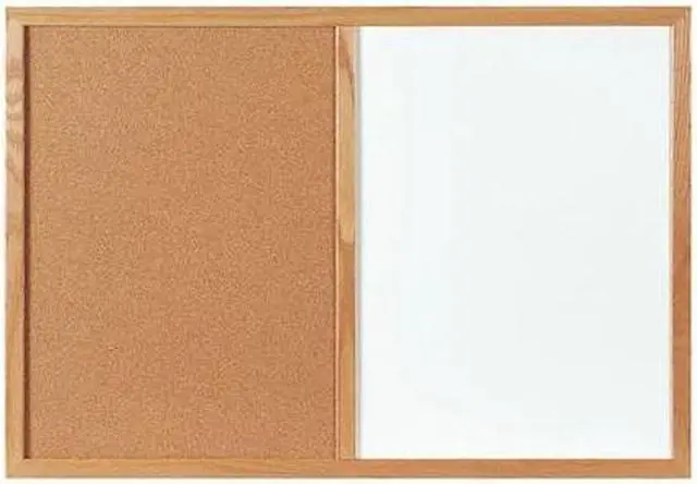 Main image of PARTNERS BRAND BCWC3624 Combination Dry Erase/Cork Board, 3' x 2', Brown/White,