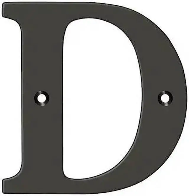 Main image of Deltana RL4D-10B 4" Solid Brass Residential Letter D, Oil Rubbed Bronze