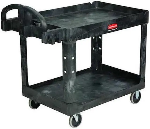 Alt view image 2 of 8 - RUBBERMAID FG452088BLA Structural Foam Utility Cart with Deep Lipped Plastic