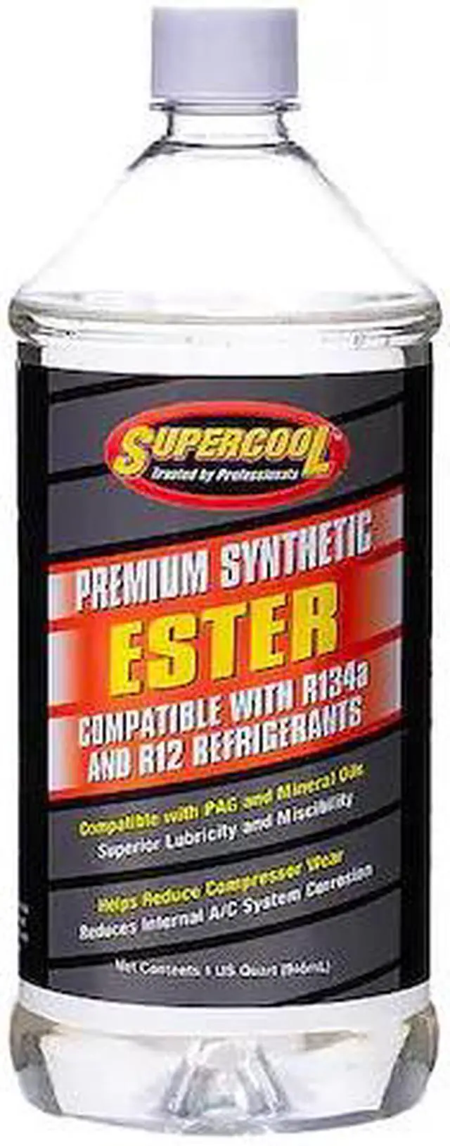 Main image of SUPERCOOL E31 A/C Compressor Ester Lubricant Plastic Bottle Yellow Tint, 1 PK