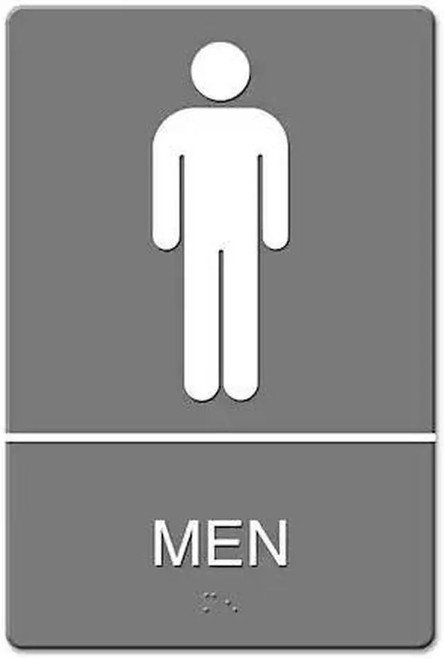 Alt view image 2 of 12 - Headline Sign ADA Sign Men Restroom Symbol w/Tactile Graphic Molded Plastic 6 x