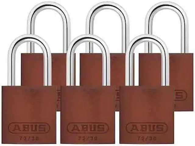 Alt view image 2 of 2 - ABUS 72/30 KA X 6 Lockout Padlock,KA,Brown,2-17/32"H,PK6