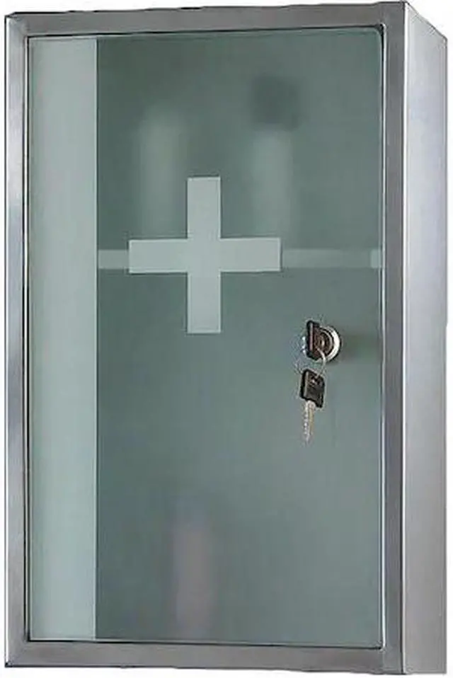 Alt view image 3 of 4 - KETCHAM 915K 9" x 15" Surface Mount Frosted Glass Door Front Keyed Medicine