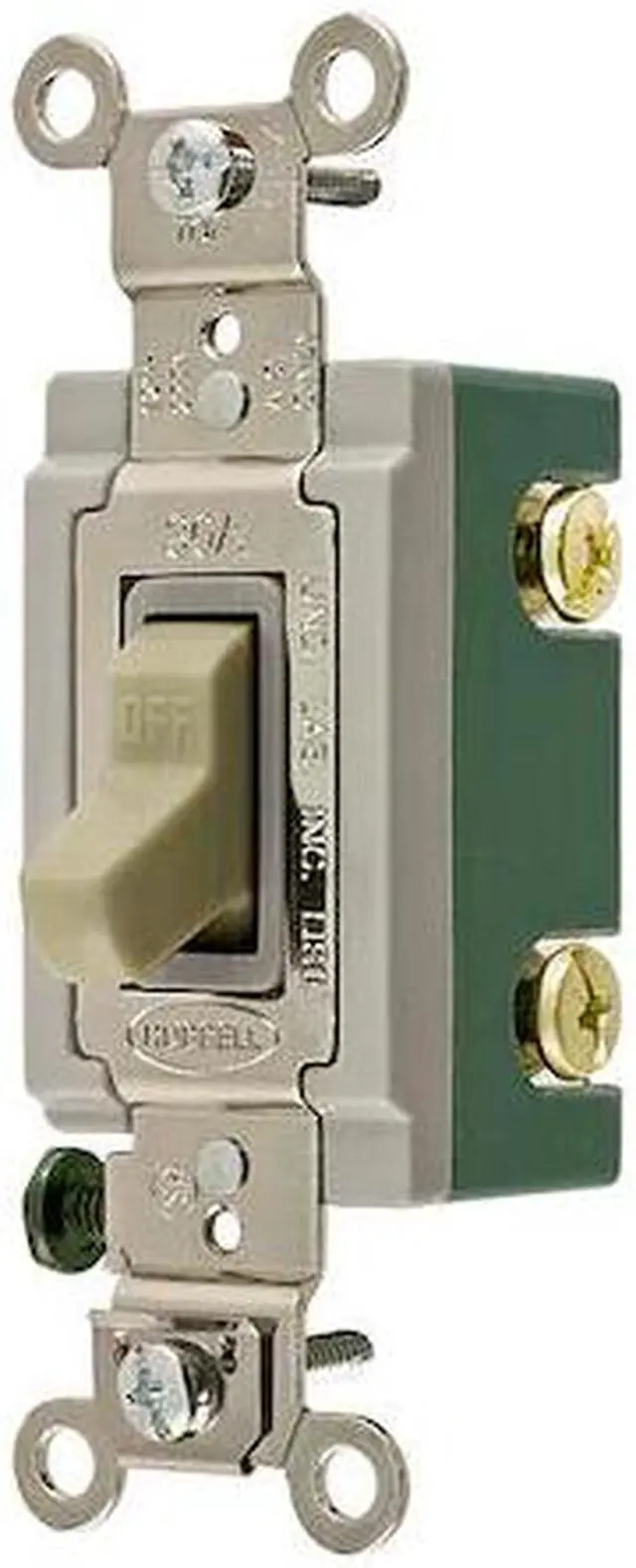 Alt view image 2 of 5 - HUBBELL WIRING DEVICE-KELLEMS HBL3032I Wall Swtch, 2-Pol, 120/277V, 30A, Ivry,