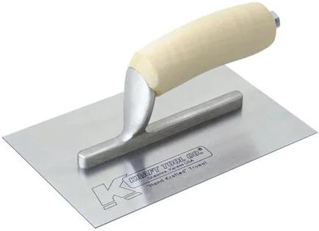 Main image of KRAFT TOOL PL407 Finishing Trowel,8"L,Carbon Steel,Square