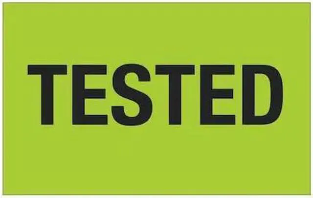 Main image of TAPE LOGIC DL1159 Tape Logic® Labels, "Tested", 1 1/4" x 2", Fluorescent Green,