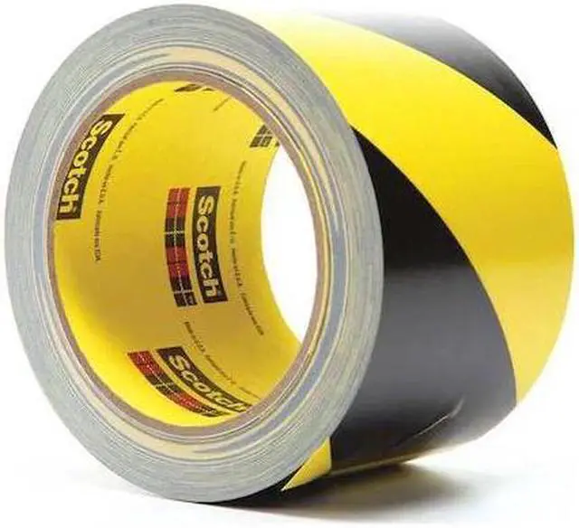 Main image of 3M 5702 Safety Floor Tape Backing: Vinyl, Adhesive: Rubber Black/Yellow, 3 in W