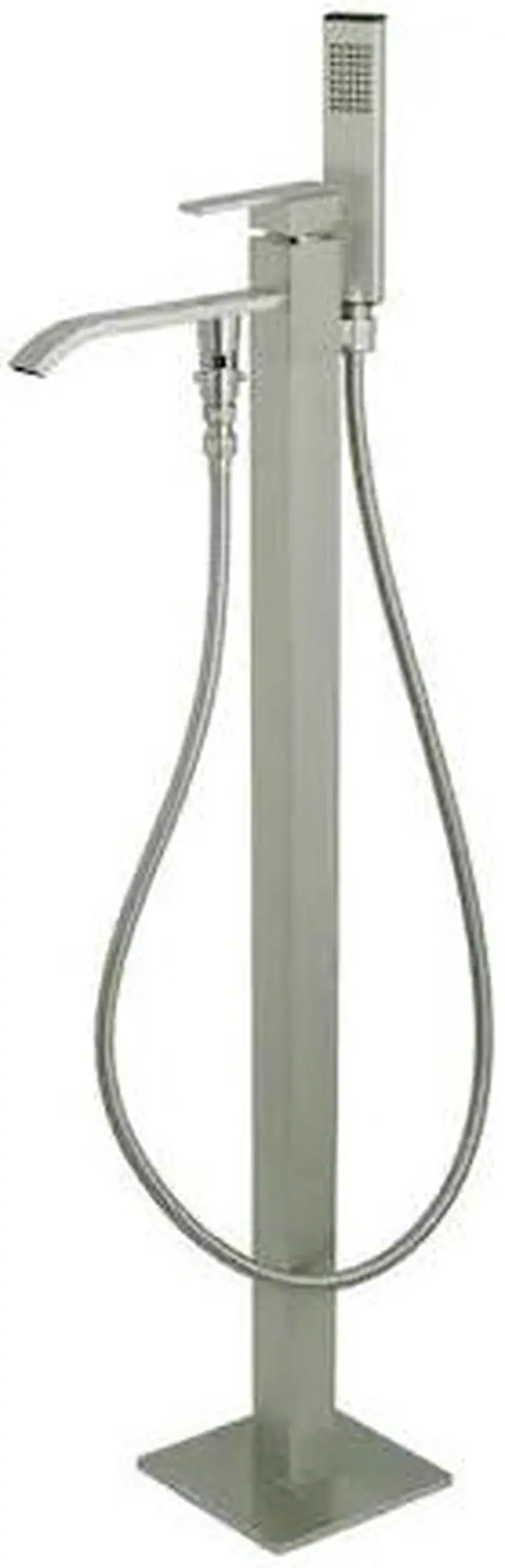 Alt view image 3 of 7 - Kingston Brass KS4138QLL Heritage Freestanding Roman Tub Filler with Handshower, Brushed Nickel - 41.76 x 14.91 x 7.64 in.