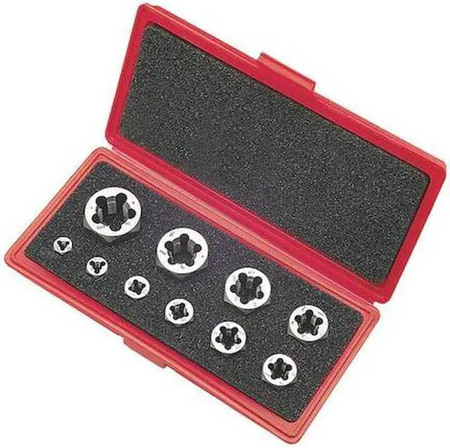 Main image of CLE-LINE C67278 10PC Carbon Hexagon Rethreading Die Set 0650 Cle-Line 1/4-20 To