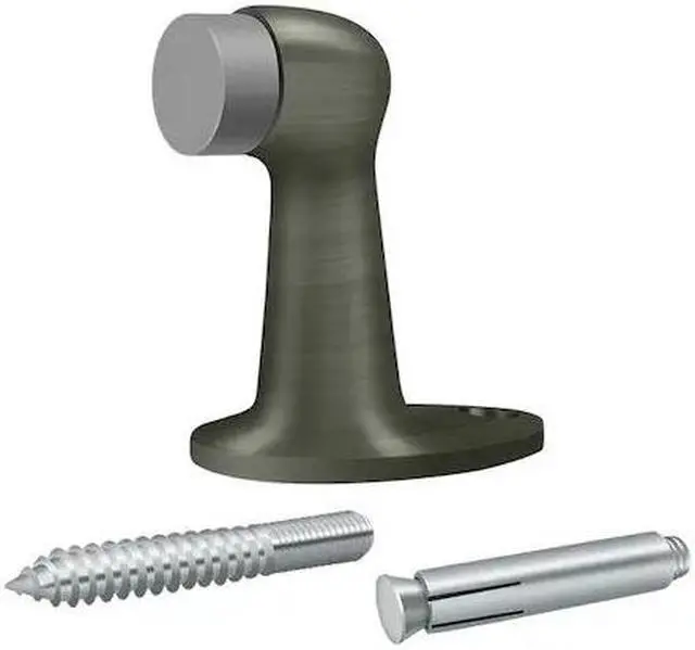 Alt view image 2 of 2 - 2.88 in. Solid Brass Floor Door Bumper (Antique Nickel)