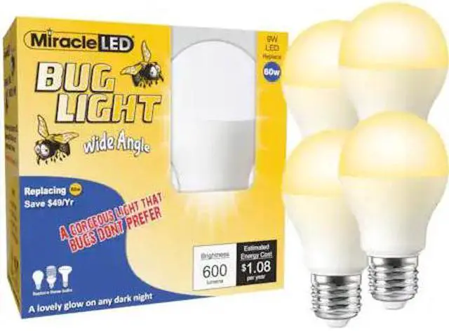 Main image of MIRACLE LED 602170 Bug Light Wide Angle Yellow Amber Glow Replace 60W for Porch