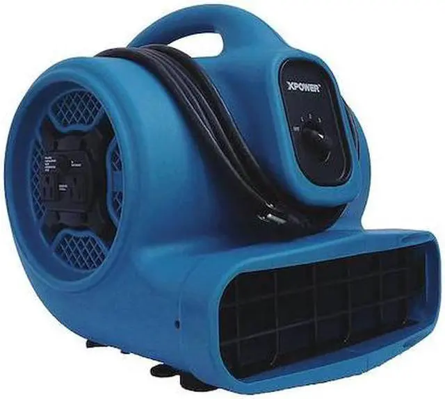 Alt view image 7 of 13 - XPOWER X-400A X-400A 1,600 CFM 3-Speed Commercial Air Mover/Carpet Dryer/Floor Blower Fan with Dual Outlets for Daisy