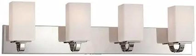 Main image of NUVO 60-5184 Vista 4 Light Vanity Fixture Etched Opal Glass Polished Nick