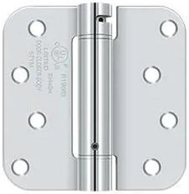 Alt view image 2 of 2 - 4 in. x 4 in. x 0.63 in. Radius Single Action Steel Spring Hinge (Chrome)