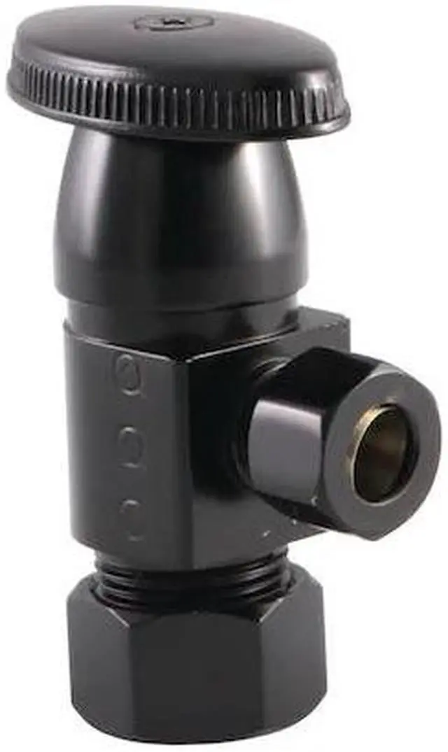 Alt view image 3 of 4 - Kingston Brass CD53300VA Americana 0.62 O.D x 0.37 in. O.D Anti-Seize Deluxe Quarter Turn Ceramic Hardisc Cartridge Angle Stop, Matte Black