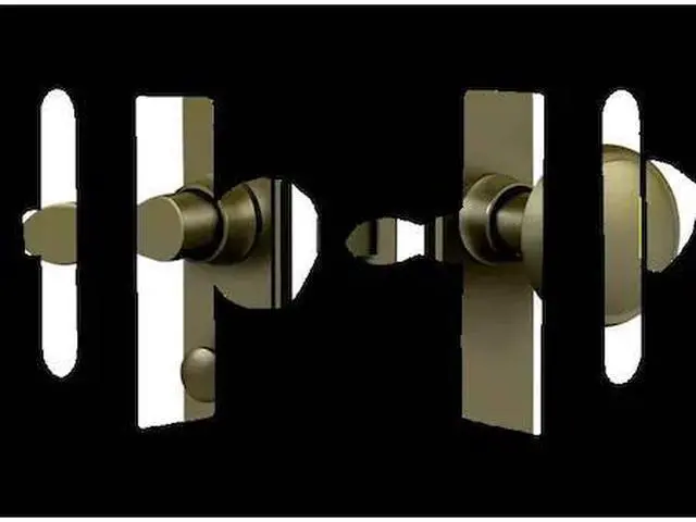 Alt view image 2 of 2 - Solid Brass Square Storm Door Latch w Mortise Lock (Antique Brass)