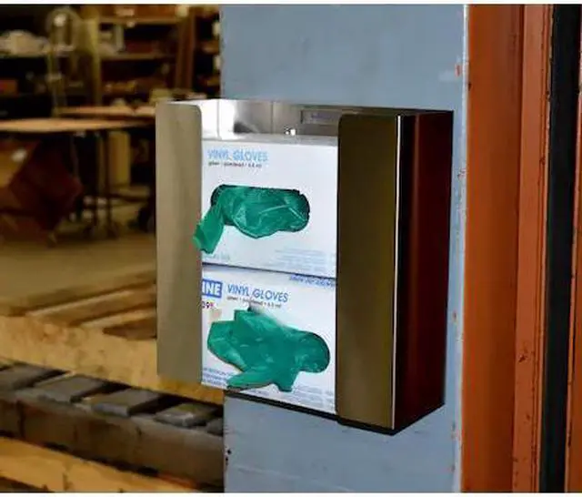 Alt view image 4 of 4 - Omnimed Magnetic Double Glove & Tissue Dispenser Holder - Holds Boxes of Gloves, Towels, Wipes, Tissues - Mount onto a Tool Box or in Garages, Workshops and Kitchens