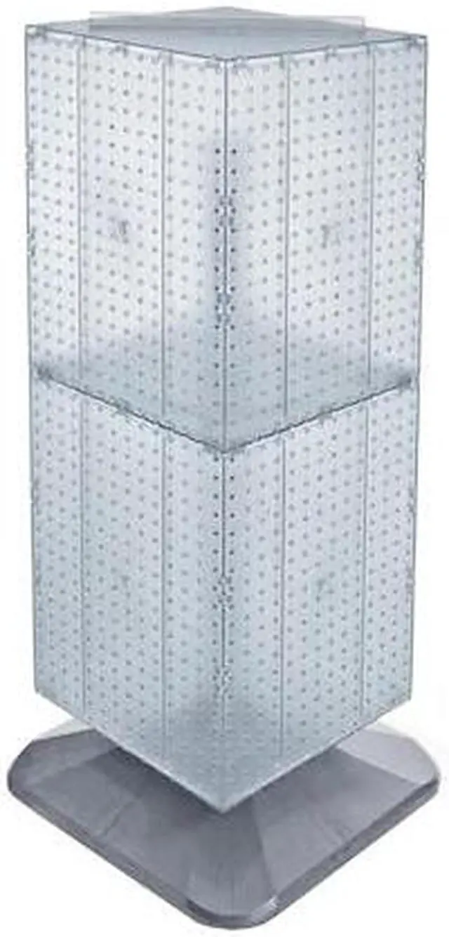 Main image of AZAR DISPLAYS 701435-CLR Four-Sided Pegboard Tower Revolving Display Panel Size