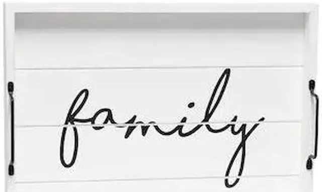 Alt view image 16 of 20 - Elegant Designs Decorative Wood Serving Tray w/ Handles, 15.50" x 12", "Family" HG2000-WFM