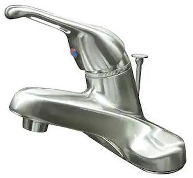 Alt view image 3 of 3 - SINGLE METAL LOOP HDL 4 CNTR SET FCT W/PLASTIC POP-UP-Satin Nickel Finish