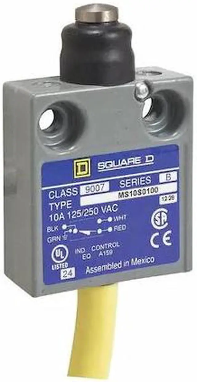 Alt view image 3 of 3 - SQUARE D 9007MS10S0300 Limit Switch, Plunger, SPDT, 10A @ 300V AC, Actuator
