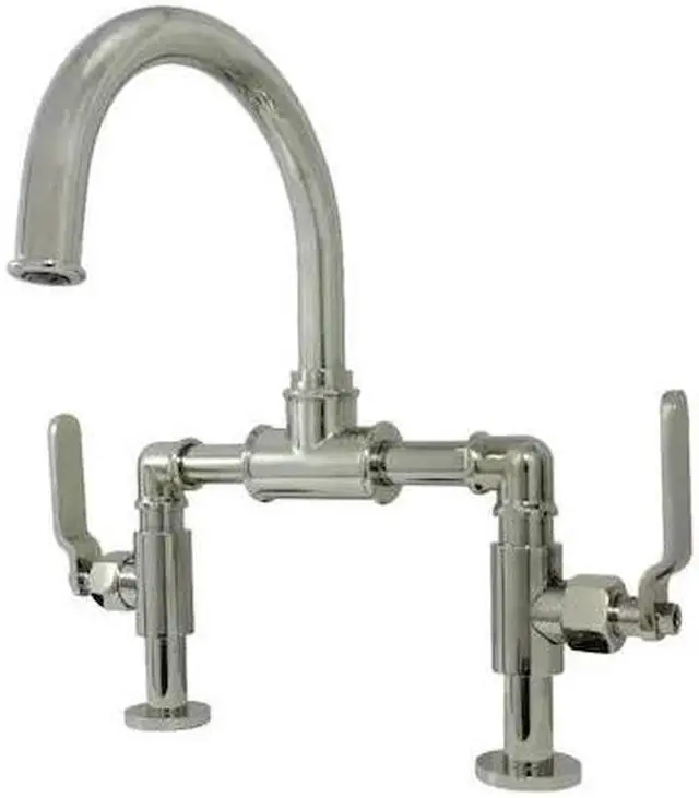 Main image of KINGSTON BRASS KS2176KL Whitaker Industrial Style Bridge Bathroom Faucet W/