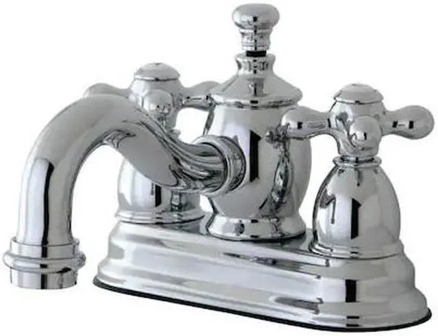 Alt view image 3 of 6 - Kingston Brass KS7101AX 4 in. Centerset Lavatory Faucet with Brass Pop-Up Cross Handle, Polished Chrome