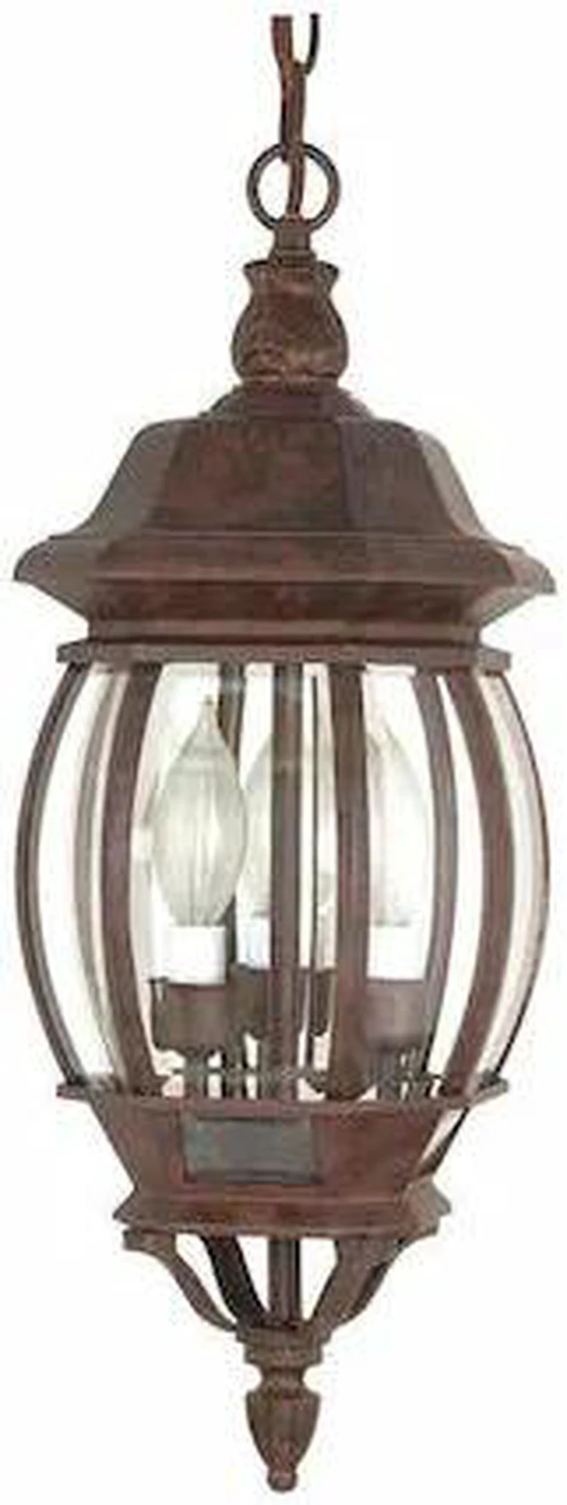 Main image of NUVO 60-895 Central Park 3-Light 20 in. Hanging Lantern with Clear Beveled Glass