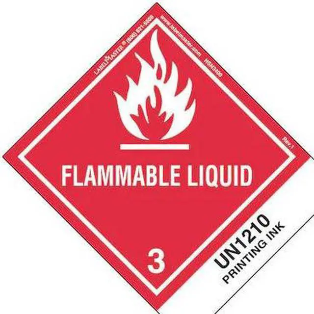 Main image of LABELMASTER HSN3400 Flammable Liquid Label,UN1210,PK500, HSN3400