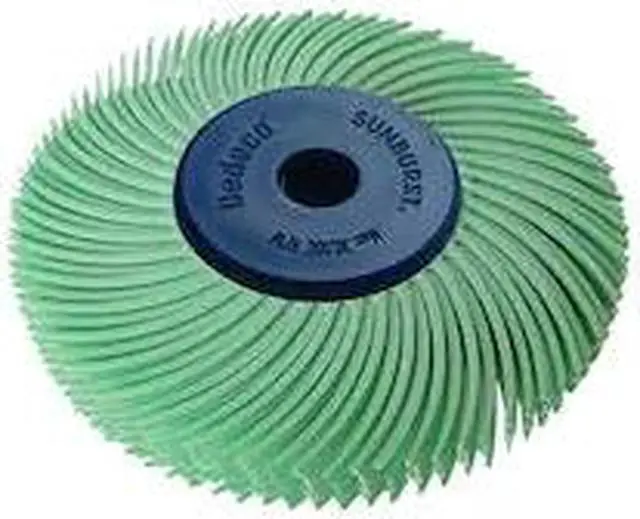 Main image of DEDECO 1316 Sunburst Radial Bristle Discs 2 in Curved Tc 6-Ply Lt Green 1