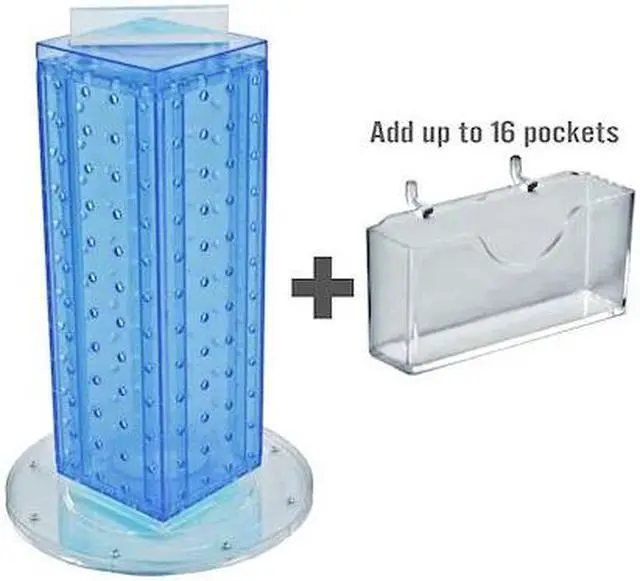 Main image of AZAR DISPLAYS 700229-BLU Four-Sided16 Pocket Revolving Pegboard GiftCard Kit