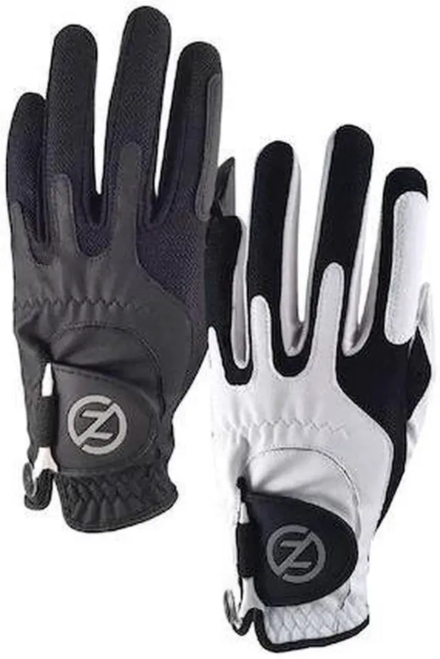 Main image of ZERO FRICTION GL00110 Men's Synthetic Performance Golf Glove, Black & White,PK2