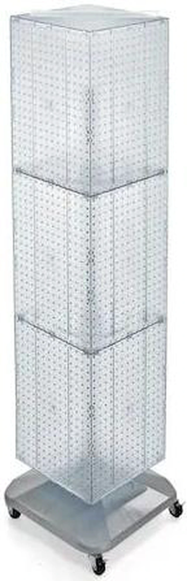 Main image of AZAR DISPLAYS 701465-CLR Four-Sided Pegboard Tower Revolving Display Panel Size