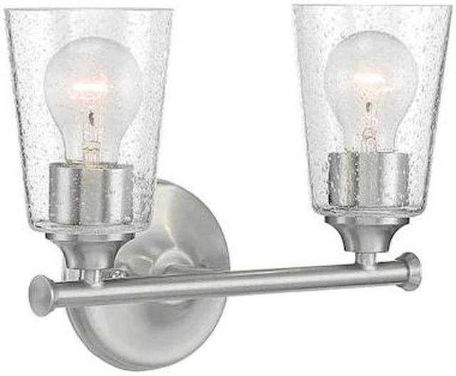 Main image of NUVO 60/7182 Fixture, Vanity, 2-Light, Incandescent, 60W, 120V, A19, Medium