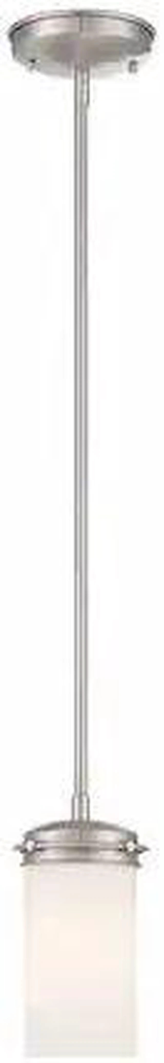 Main image of NUVO 60-615 Polaris 1 Light Mini Pendant- White Opal Glass Brushed Nicke