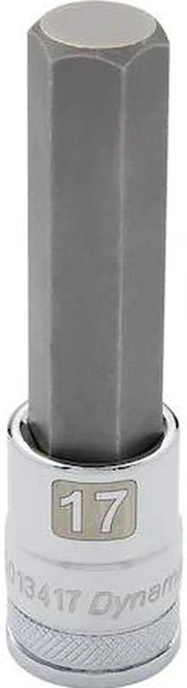 Main image of DYNAMIC D013417 Tools 1/2" Drive Metric Hex Head, 17mm Long Bit, Chrome Finish