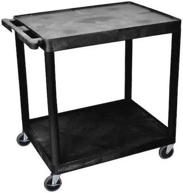 Main image of ZORO SELECT HE38-B Utility Cart with Lipped Plastic Shelves, Polyethylene, 400