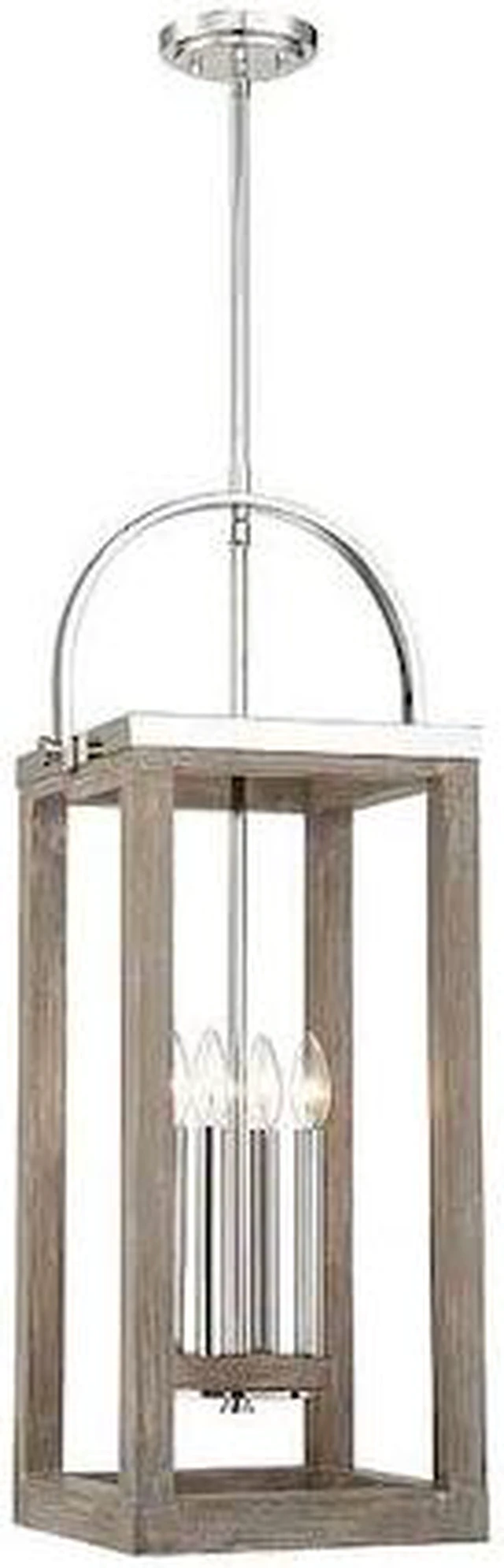 Main image of NUVO 60/6483 Bliss 4-Light Pendant Driftwood Finish with Polished Nickel Accents