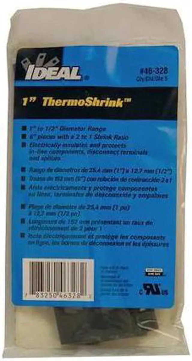 Alt view image 2 of 2 - IDEAL 46-328 Heat Shrink Tube, Thin Wall, 2:1 I.D. Shrink Ratio, 1.04 in I.D.