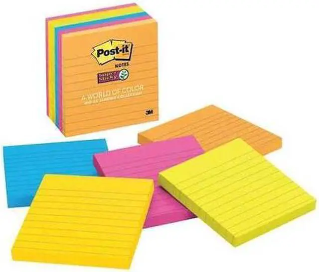 Alt view image 3 of 7 - Post-it Super Sticky Notes, 4x4 In., PK6 4" x 4" Rio De Janeiro 675-6SSUC