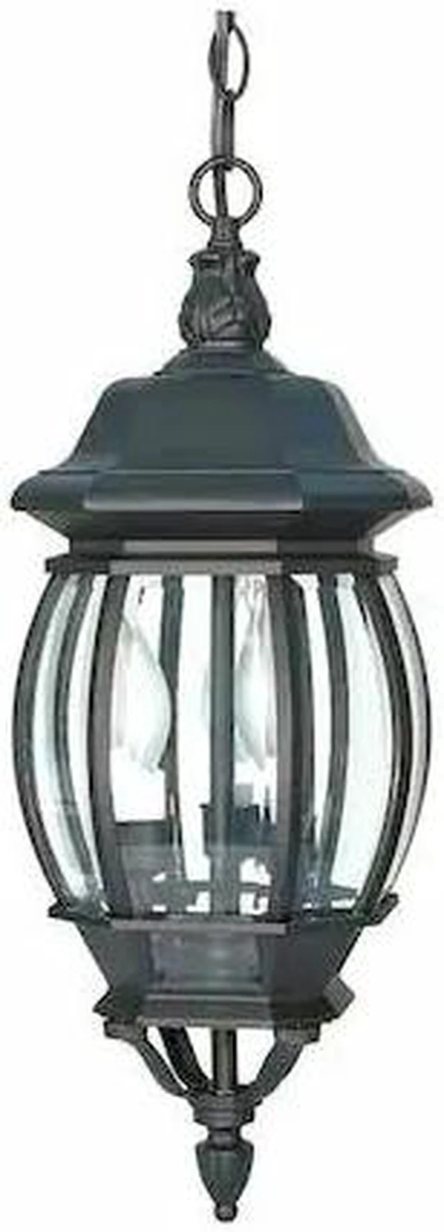 Main image of NUVO 60-896 Central Park 3-Light 20 in. Hanging Lantern with Clear Beveled Glass