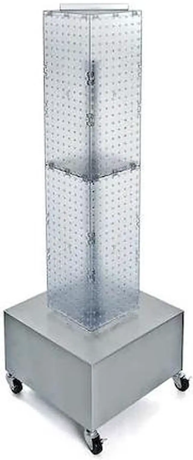 Main image of AZAR DISPLAYS 703386-CLR Four-Sided Pegboard Floor Revolving Display Panel