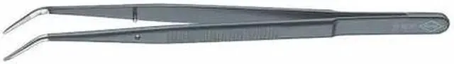 Alt view image 2 of 3 - KNIPEX 92 34 37 Tweezers,DowelPin,Bent,Serrated,6 In,Blk