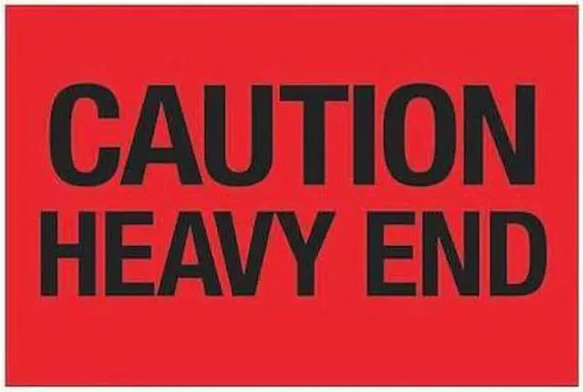 Main image of TAPE LOGIC DL1073 Tape Logic® Labels, "Caution Heavy End", 2" x 3", Fluorescent
